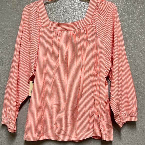 Terra Sky, Women’s Plus size Square Neck Top, summer blouse - Picture 4 of 9